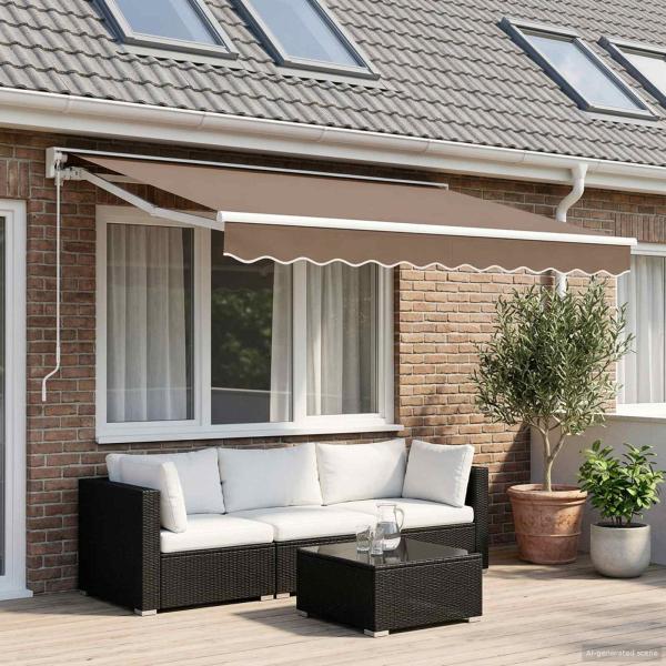 ARDEBO.de - Einziehbare Markise Taupe 4 x 2 m Polyester und Aluminium