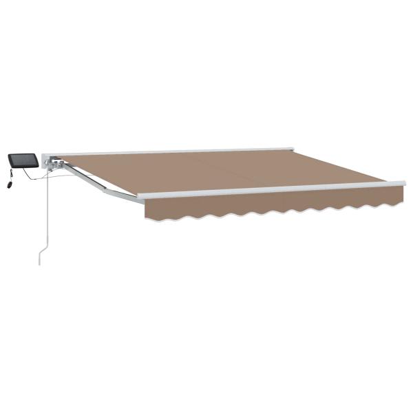 Manueller Markisenrahmen mit LEDs Taupe 4 x 2 m