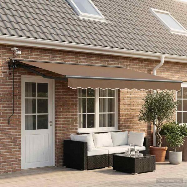 ARDEBO.de - Elektrische ausziehbare Markise Taupe 4 x 2 m