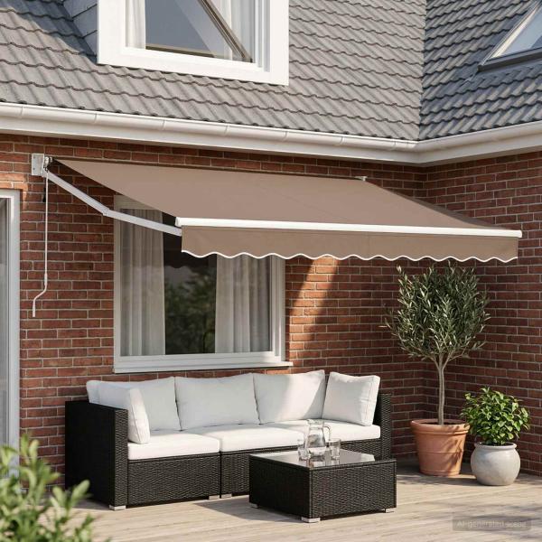 ARDEBO.de - Ausziehbare Markise Taupe 3 x 2,5 m Polyester und Metall
