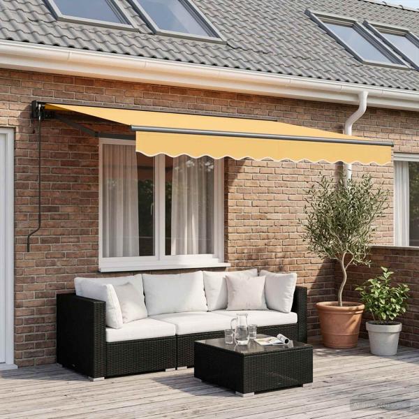 ARDEBO.de - Einziehbare Markise Sand 3 x 2,5 m Polyester und Aluminium