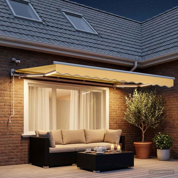 Ausziehbare Markise Sand 350 x 250 cm Polyester