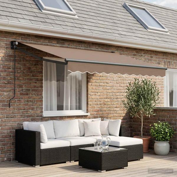 ARDEBO.de - Ausziehbare Markise Taupe 3,5 x 2,5 m