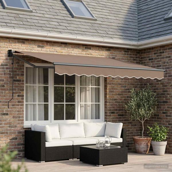 ARDEBO.de - Ausziehbare Markise Taupe 3,5 x 2,5 m Polyester und Metall