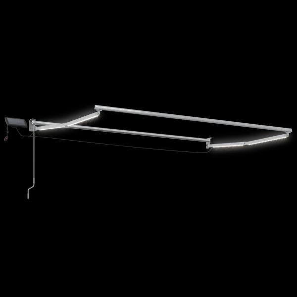 Manuelle Gelenkarmmarkise mit LEDs Sand