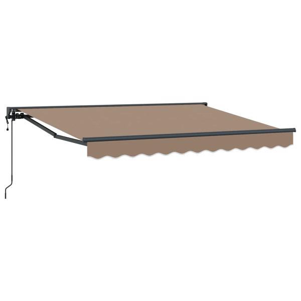 Einziehbare Markise Taupe 3,5 x 2,5 m Polyester und Aluminium