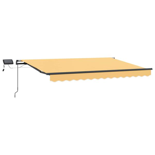 Ausziehbare Markise Sand 400 x 300 cm Stoff und Aluminium