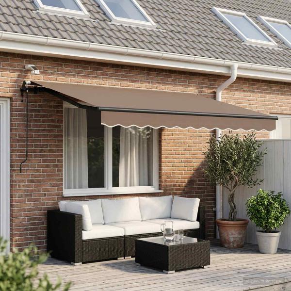 ARDEBO.de - Ausziehbare Markise Taupe 400 x 300 cm Polyester
