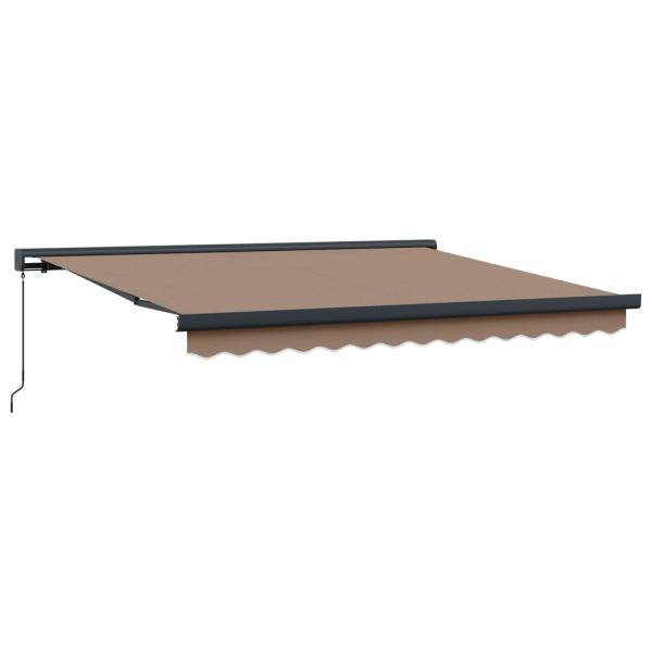 Ausziehbare Markise Taupe 400 x 300 cm Leinen und Aluminium