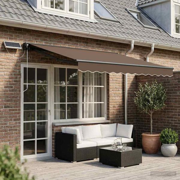 ARDEBO.de - Elektrische ausziehbare Markise Taupe 4 x 3 m