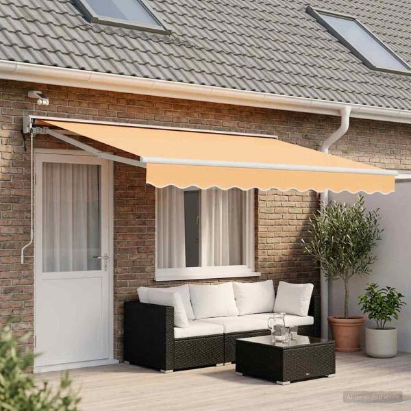 Elektrische ausziehbare Markise Sand 4 × 3,5 m
