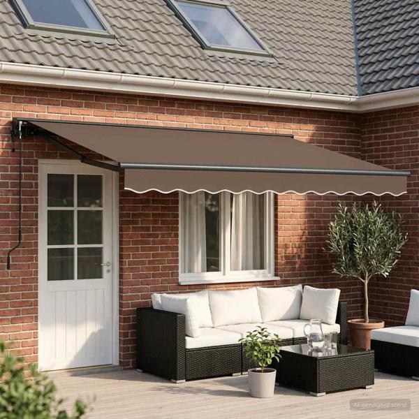 ARDEBO.de - Einziehbare Markise Taupe 4,5 × 3 m Polyester und Aluminium