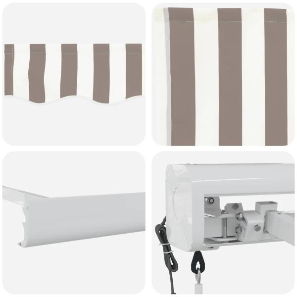 Ausziehbare Markise Hellgrau und Weiß 500 x 300 cm