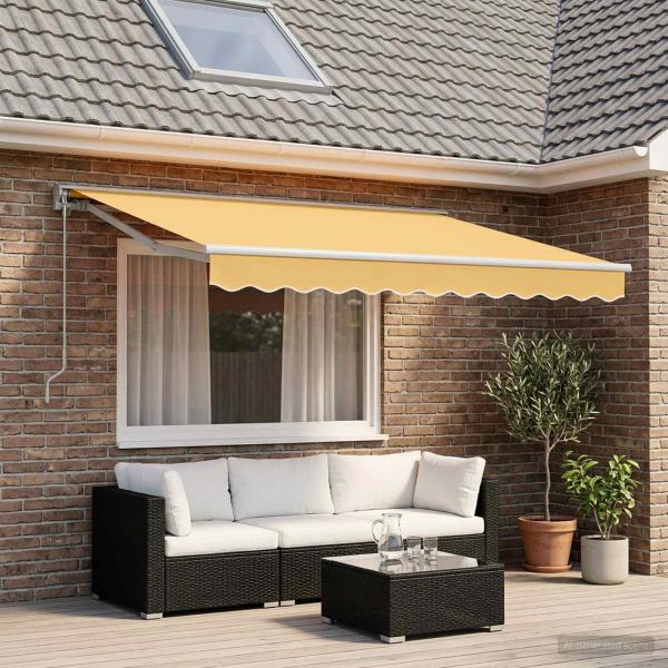 ARDEBO.de - Manuell einziehbare Markise Sand 5 x 3 m