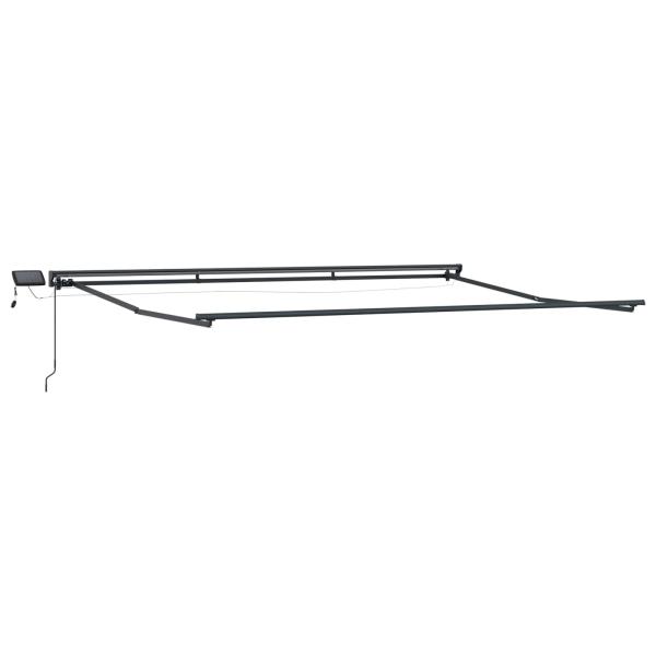 Manueller Markisenrahmen mit LEDs Hellgrau und Weiß 5 x 3 m