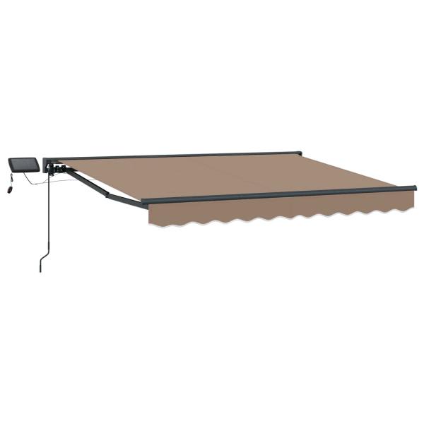 Manueller Markisenrahmen mit LEDs Taupe 5 x 3,5 m