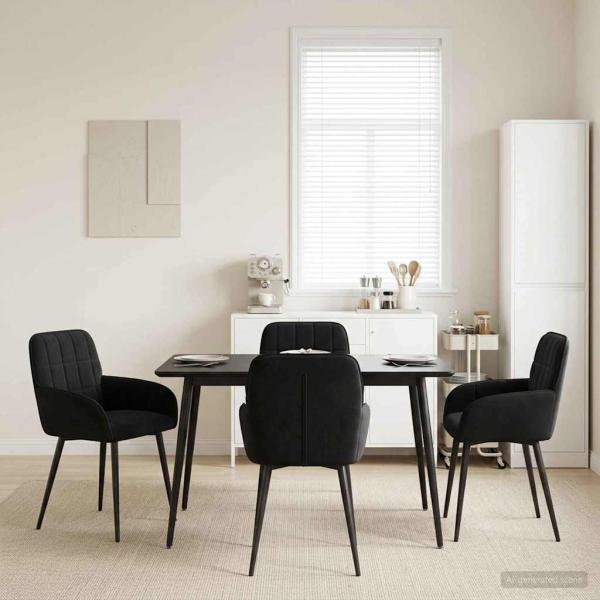 ARDEBO.de - Esszimmerstühle 4 stk. Samt Schwarz 56,5 x 50 x 85 cm