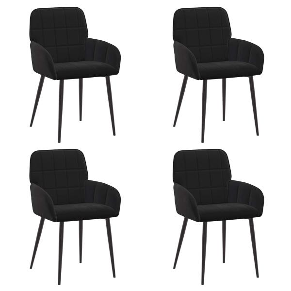 Esszimmerstühle 4 stk. Samt Schwarz 56,5 x 50 x 85 cm