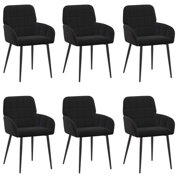 Esszimmerstühle 6 Stk. Samt Schwarz 57 x 50 x 85 cm