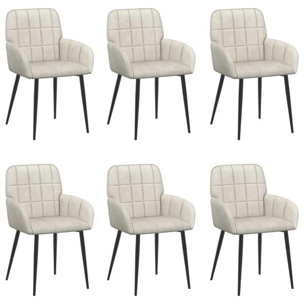 Esszimmerstühle 6 Stk. Samt Creme 57 x 50 x 85 cm