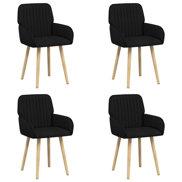 Esszimmerstühle 4 Stk. Stoff Schwarz 56,5 x 50 x 87,5 cm