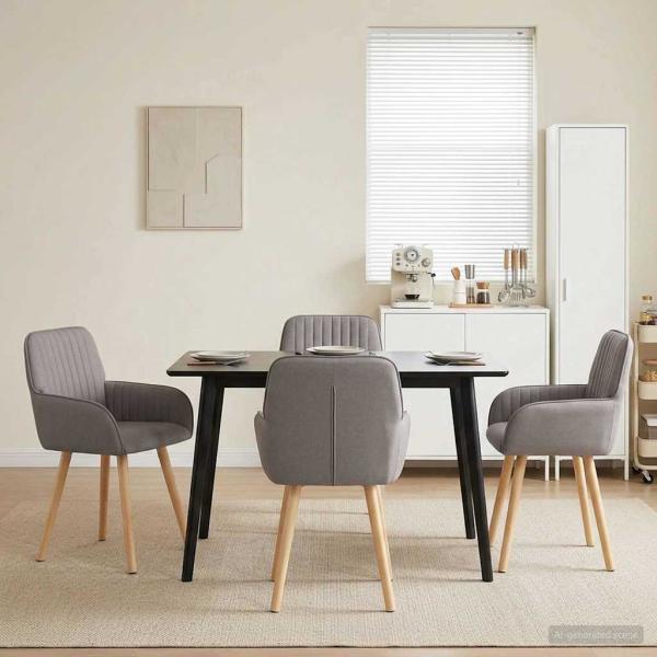 ARDEBO.de - Esszimmerstühle 4 Stk. Stoff Taupe 56,5 x 50 x 87,5 cm