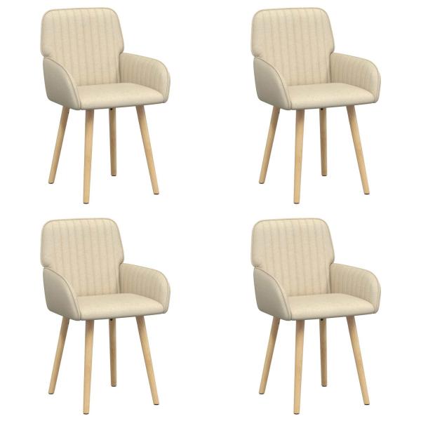 Esszimmerstühle 4 Stk. Stoff Creme 56,5 x 50 x 87,5 cm