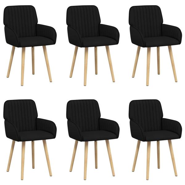 Esszimmerstühle 6 Stk. Stoff Schwarz 56,5 x 50 x 87,5 cm