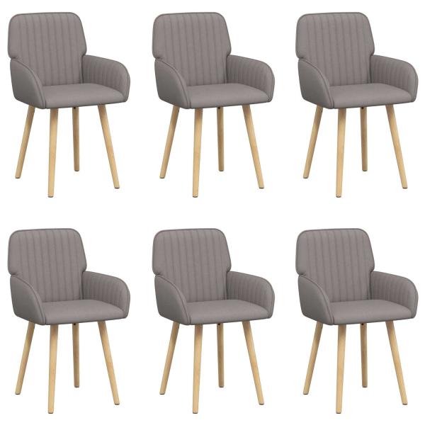 Esszimmerstühle 6 Stk. Stoff Taupe 56,5 x 50 x 87,5 cm