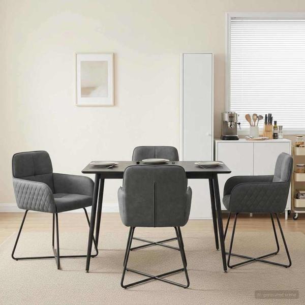 ARDEBO.de - Esszimmerstühle 4 Stk. Samt Dunkelgrau 59 x 56,5 x 86 cm