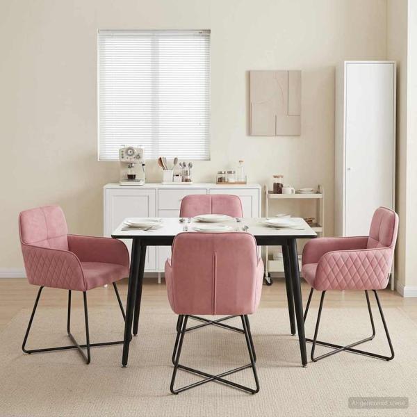 ARDEBO.de - Esszimmerstühle 4 Stk. Samt Rosa 59 x 56,5 x 86 cm