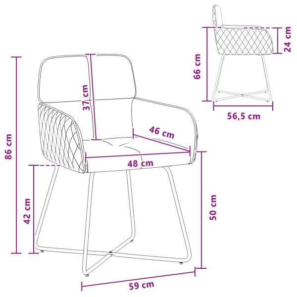 Esszimmerstühle 4 Stk. Samt Rosa 59 x 56,5 x 86 cm
