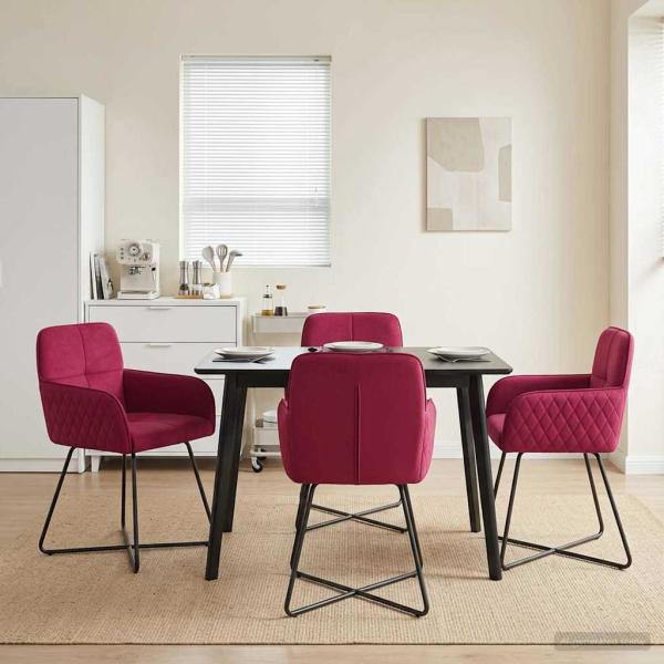 ARDEBO.de - Esszimmerstühle 4 Stk. Samt Weinrot 59 x 56,5 x 86 cm
