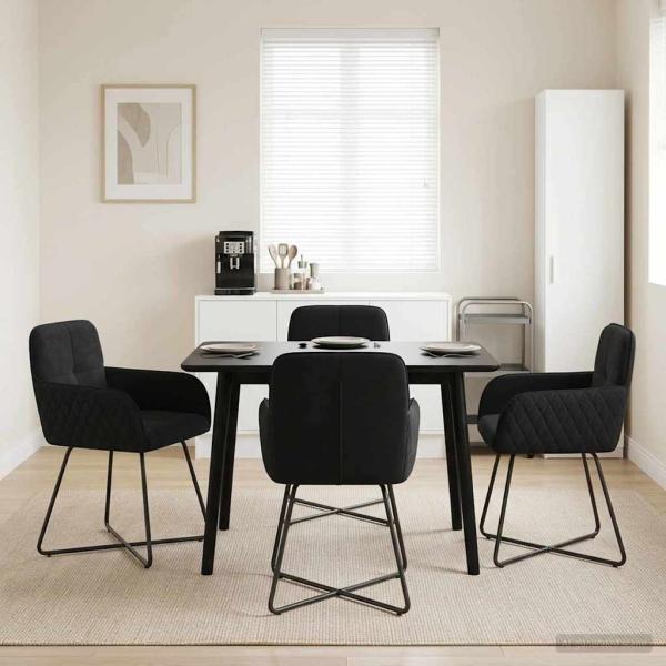 ARDEBO.de - Esszimmerstühle 4 Stk. Samt Schwarz 59 x 56,5 x 86 cm