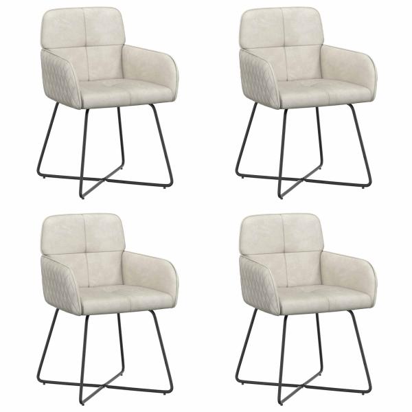 Esszimmerstühle 4 Stk. Samt Creme 59 x 56,5 x 86 cm