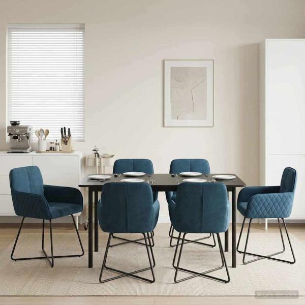 ARDEBO.de - Esszimmerstühle 6 Stk. Samt Blau 59 x 56,5 x 86 cm