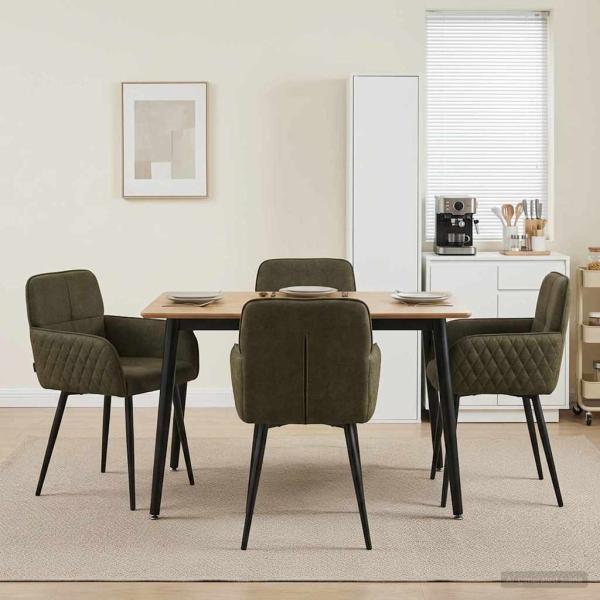 ARDEBO.de - Esszimmerstühle 4 Stk. Kunstwildleder Olivegrün