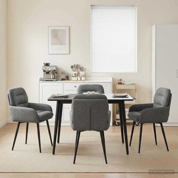 ARDEBO.de - Esszimmerstühle 4 Stk. Samt Dunkelgrau 59 x 59,5 x 90 cm