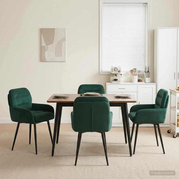 ARDEBO.de - Esszimmerstühle 4 stk. Samt Dunkelgrün 59 x 59,5 x 90 cm