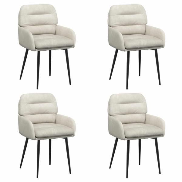 Esszimmerstühle 4 stk. Samt Creme 59 x 59,5 x 90 cm