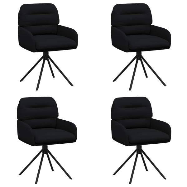 Drehstuhl Esszimmer 4 Stk. Kunstleder Schwarz 59 x 59,5 x 90 cm