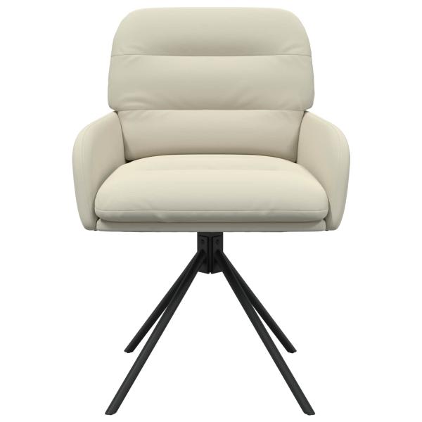Drehstuhl Esszimmer 4 Stk. Kunstleder Creme 59 x 59,5 x 90 cm