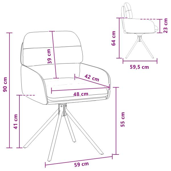 Drehstuhl Esszimmer 4 Stk. Kunstleder Weinrot 59 x 59,5 x 90 cm