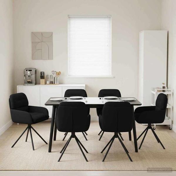 ARDEBO.de - Drehstuhl Esszimmer 6 stk. Kunstleder Schwarz 59 x 59,5 x 90 cm
