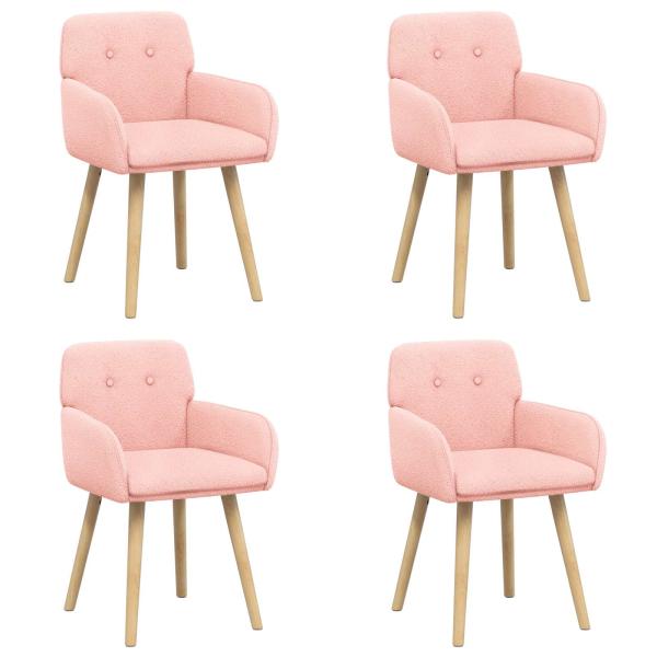 Esszimmerstühle 4 Stk. Bouclé Rosa 59 x 57 x 85 cm