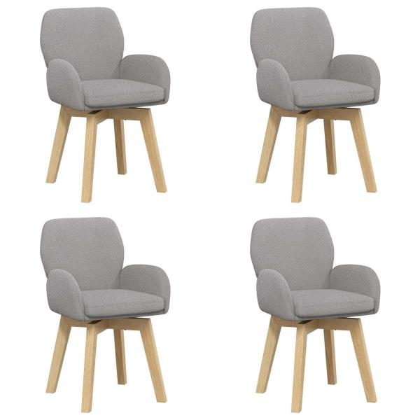 Drehstuhl Esszimmer 4 stk. Bouclé Hellgrau 54 x 58 x 87 cm