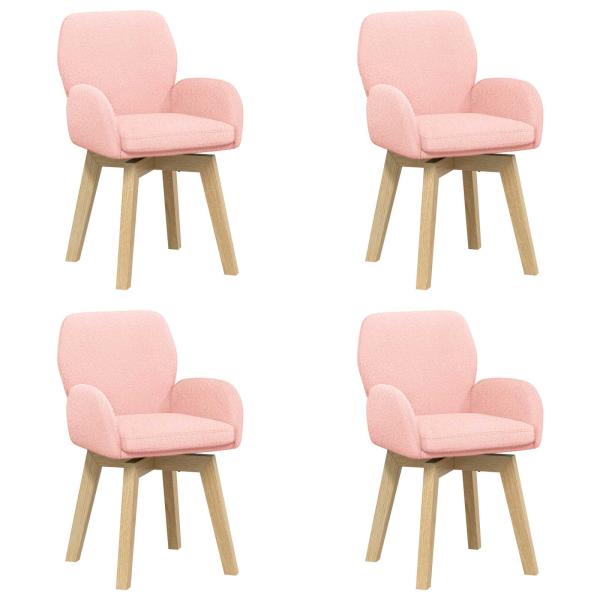 Drehstuhl Esszimmer 4 stk. Bouclé Rosa 54 x 58 x 87 cm