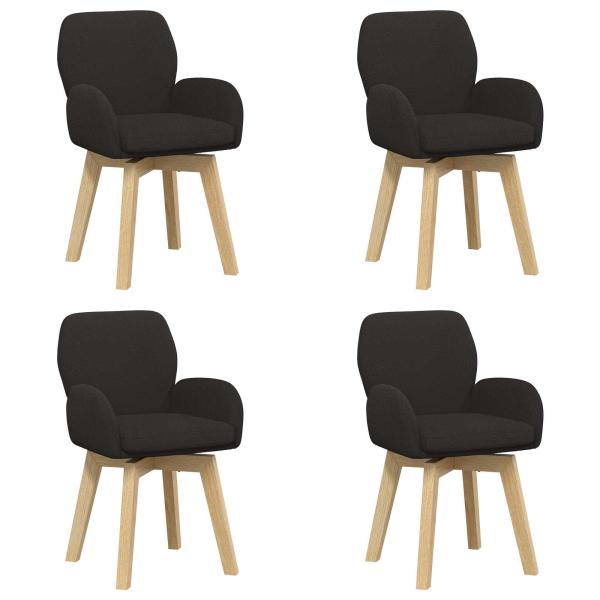 Drehstuhl Esszimmer 4 Stk. Bouclé Schwarz 54 x 58 x 87 cm