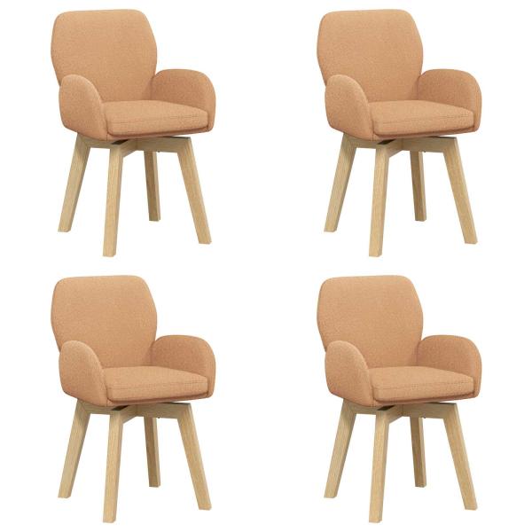 Drehstuhl Esszimmer 4 Stk. Bouclé Beige 54 x 58 x 87 cm