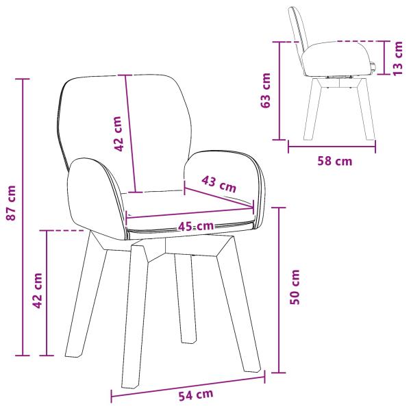 Drehstuhl Esszimmer 6 Stk. Bouclé Dunkelgrau 54 x 58 x 87 cm